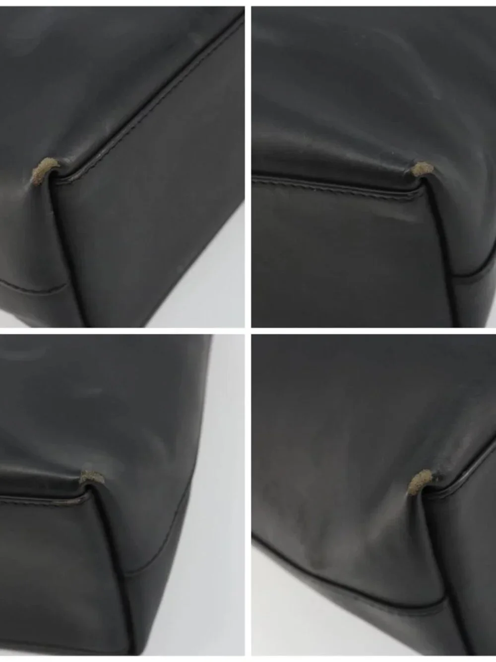 GUCCI Shoulder Bag Leather Black Silver 001 3297 Auth 187862